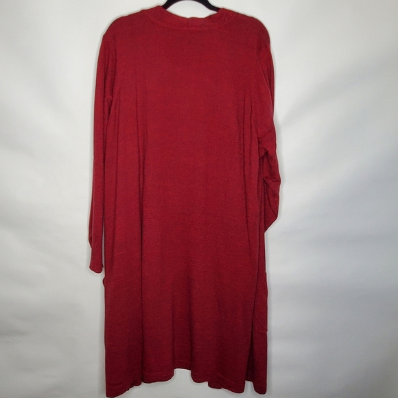 NEW Denim & Co. Marled Long-Line Open Front Cardigan Size 5X Long Sleeve Duster - Picture 6 of 13